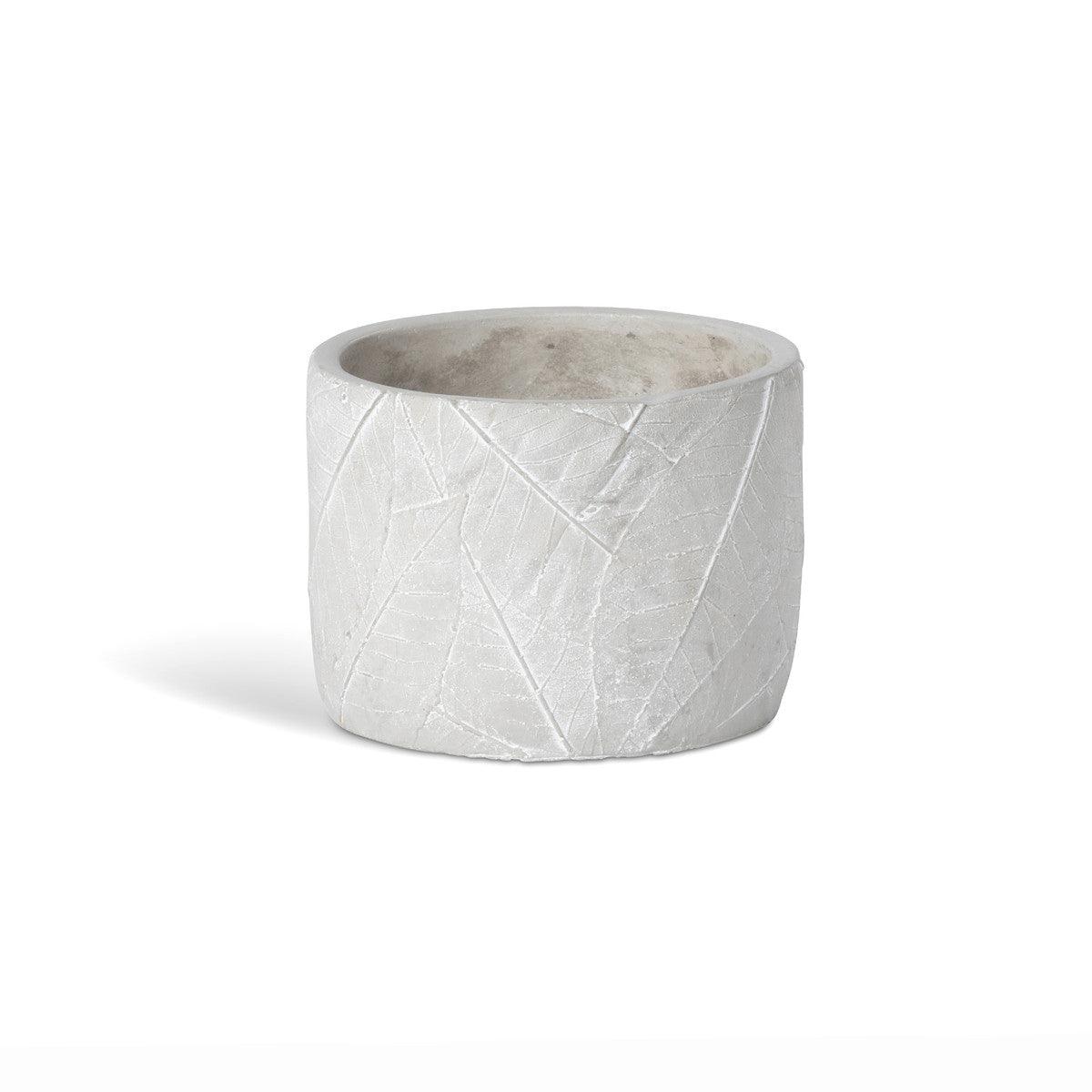 Leaf Embossed Cement Pot, Medium - Signastyle Boutique