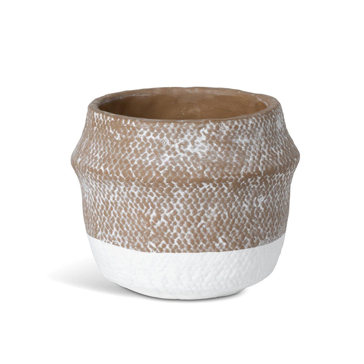 Woven Pattern Cement Pot, Large - Signastyle Boutique