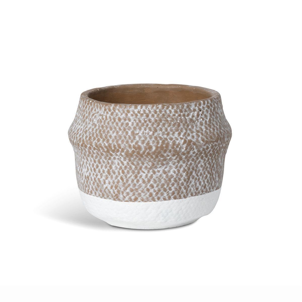 Woven Pattern Cement Pot, Medium - Signastyle Boutique
