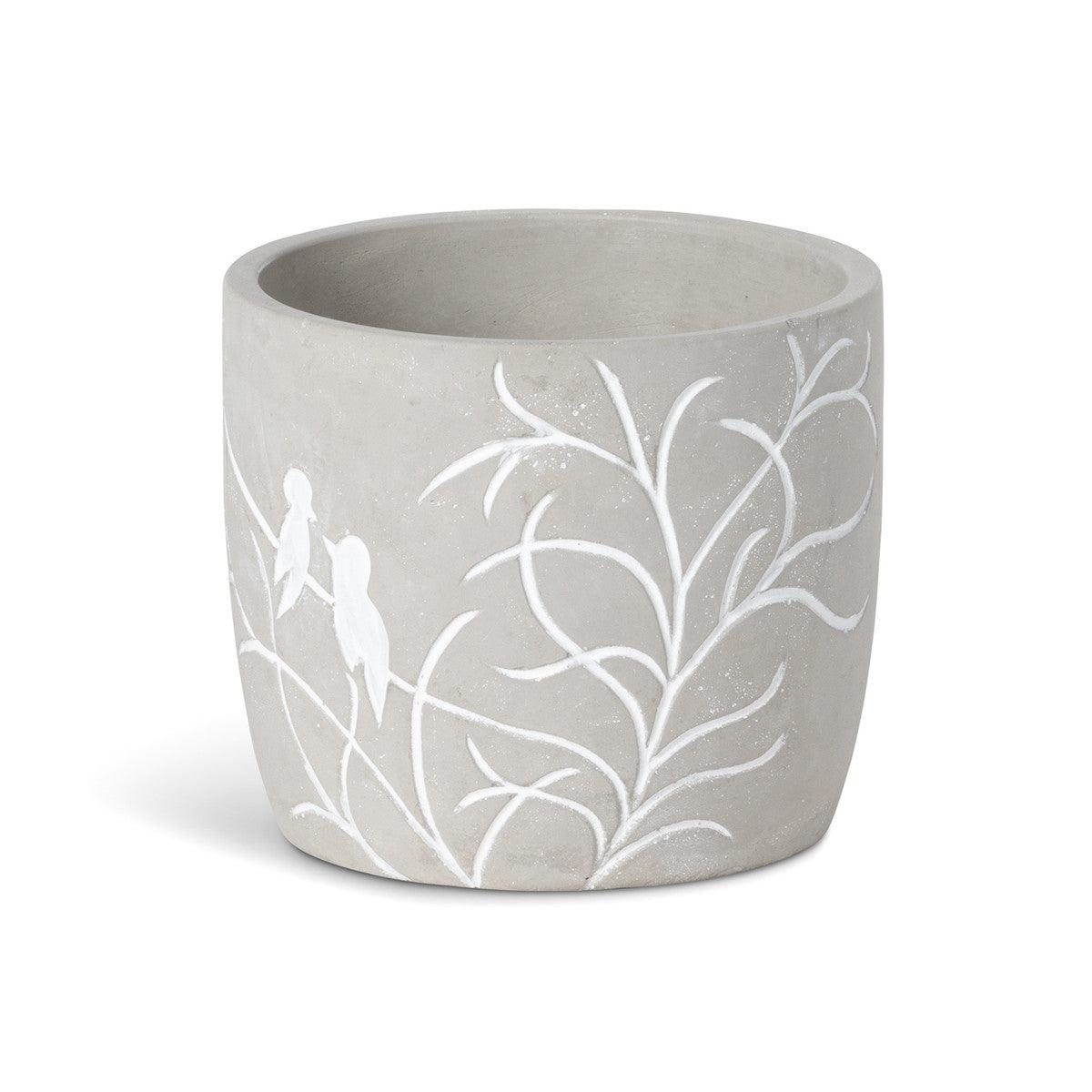 Lovebirds Silouette Cement Pot, Large - Signastyle Boutique