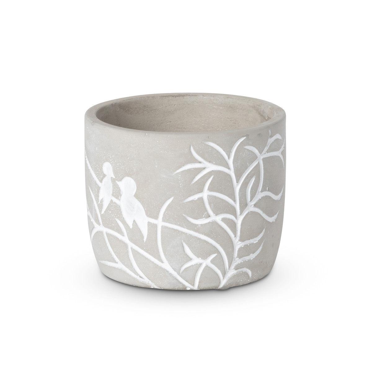 Lovebirds Silouette Cement Pot, Medium - Signastyle Boutique