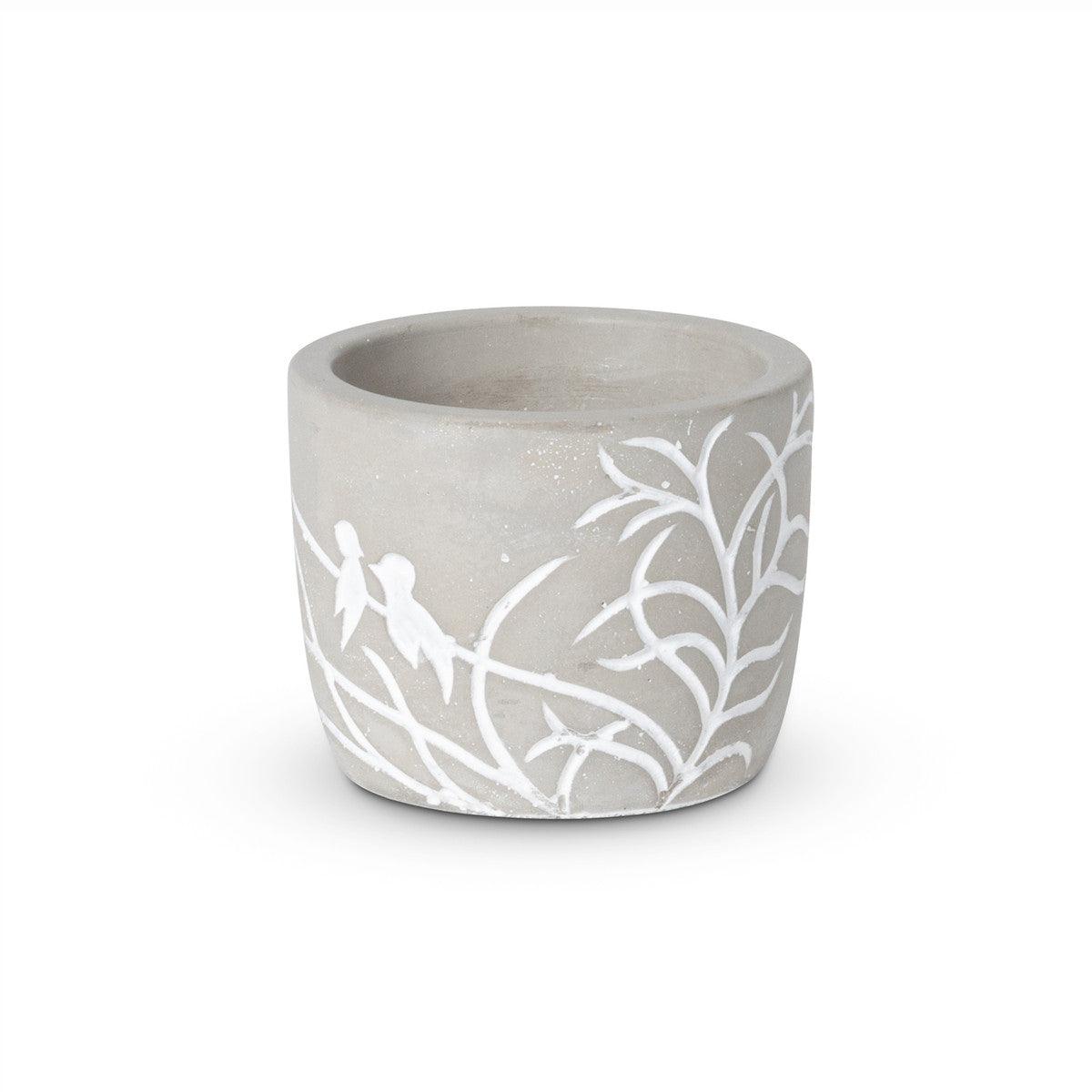 Lovebirds Silouette Cement Pot, Small - Signastyle Boutique