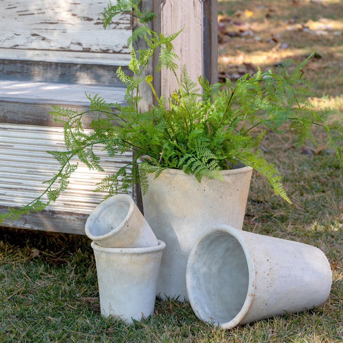 Distressed Concrete Pot, Medium - Signastyle Boutique