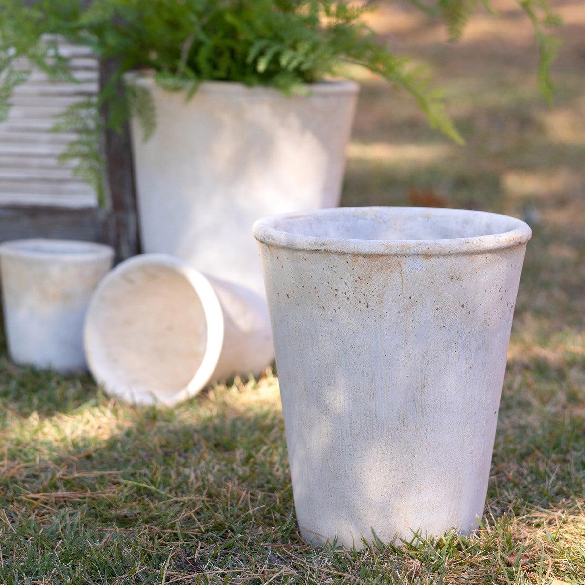 Distressed Concrete Tall Planter, Medium - Signastyle Boutique