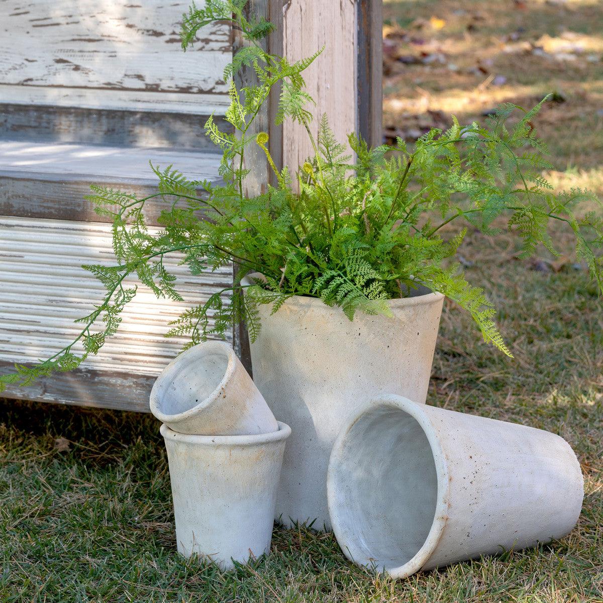 Distressed Concrete Tall Planter, Medium - Signastyle Boutique