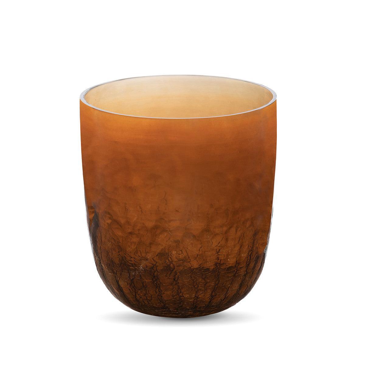 Bronze Luster Crackle Glass Vase, Large - Signastyle Boutique
