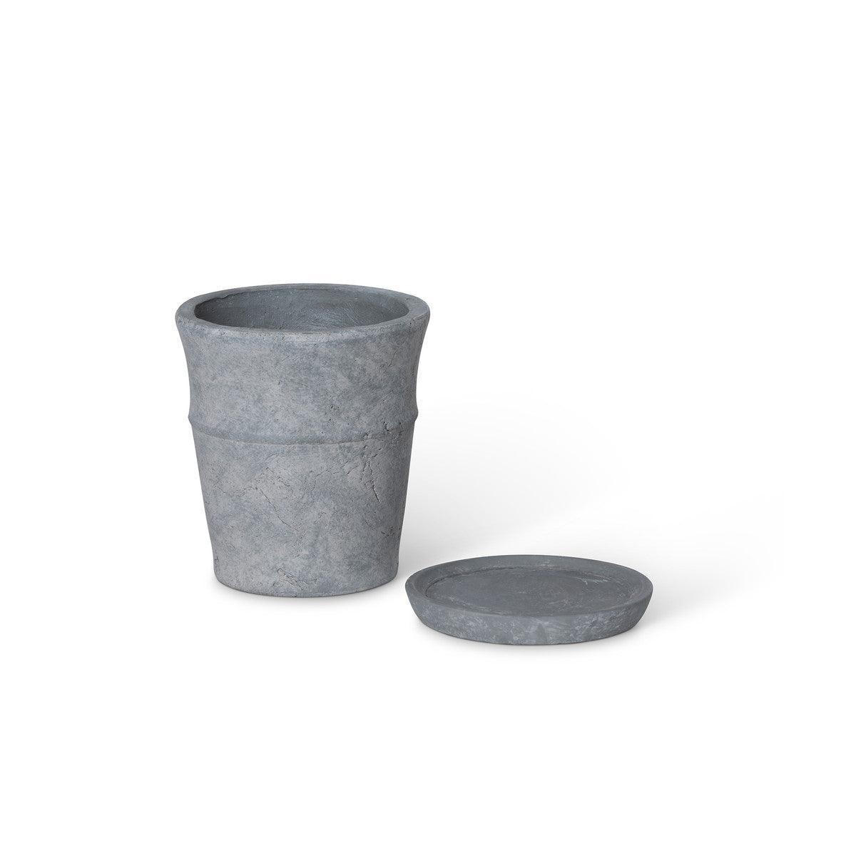 Meyer Cement Garden Pot w/ Tray, 5.5" - Signastyle Boutique