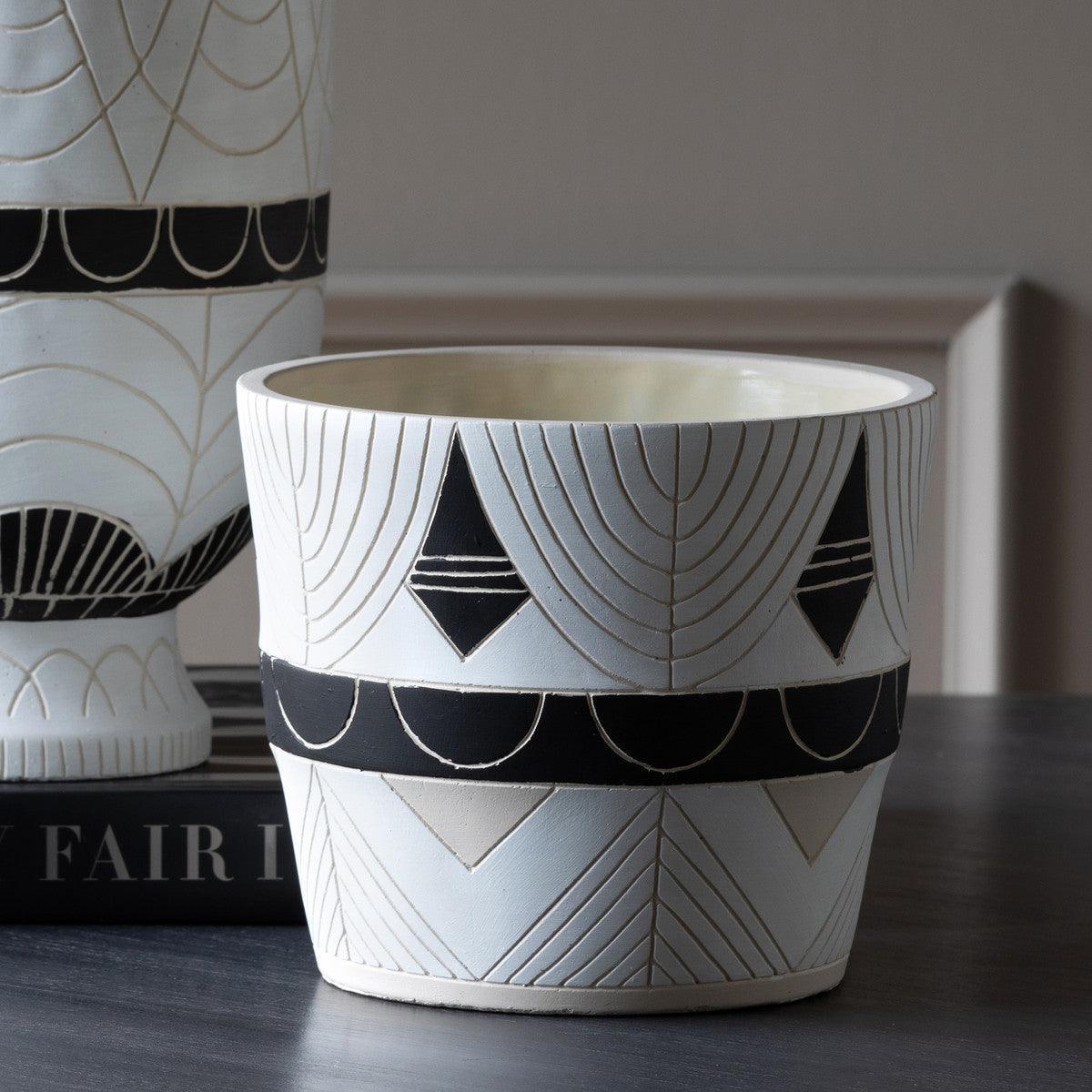 Del Sur Pattern Cement Pot, 8.25" - Signastyle Boutique