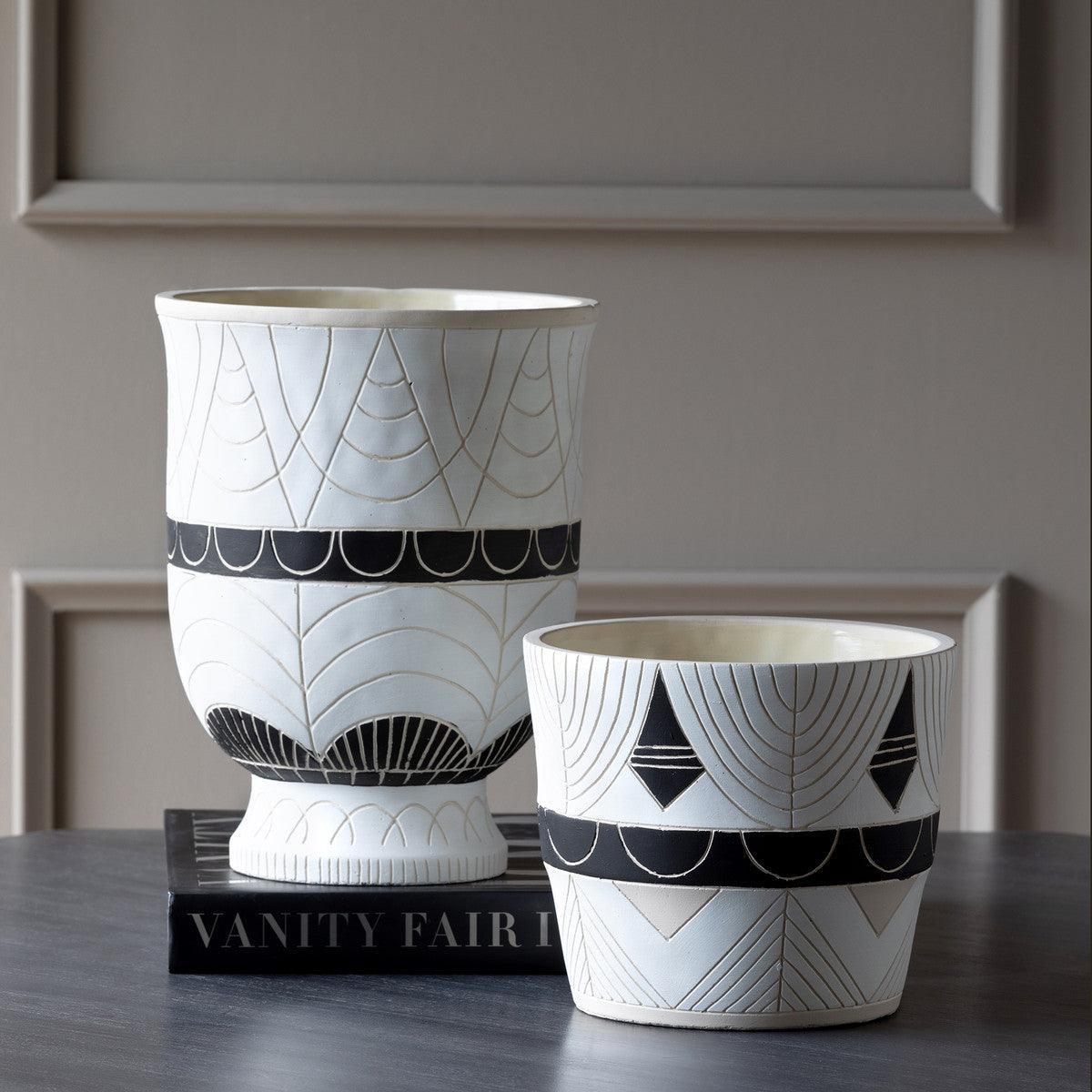 Del Sur Pattern Cement Pot, 8.25" - Signastyle Boutique