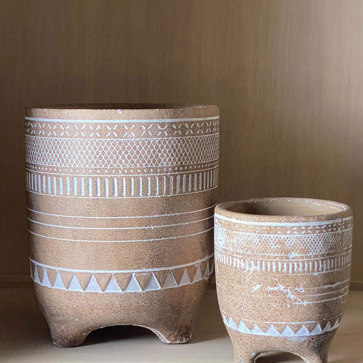 Yerma Footed Cement Pot, 8.5" - Signastyle Boutique