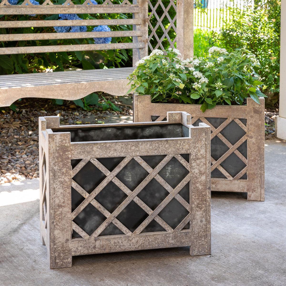 Lattice Iron Garden Planter - Signastyle Boutique