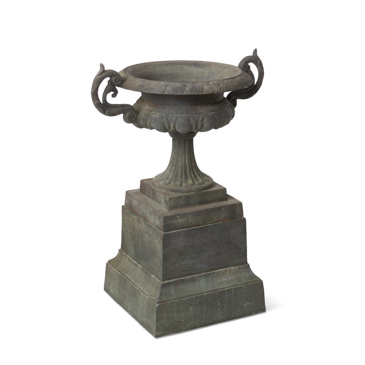 Cast Iron Terrace Urn on Plinth - Signastyle Boutique
