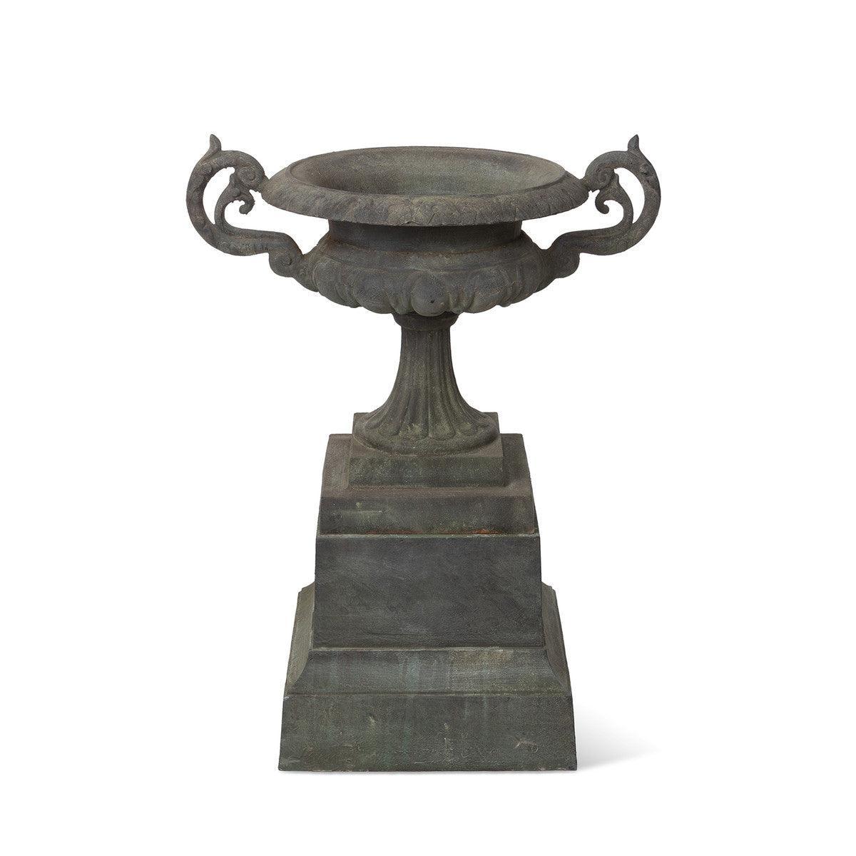 Cast Iron Terrace Urn on Plinth - Signastyle Boutique