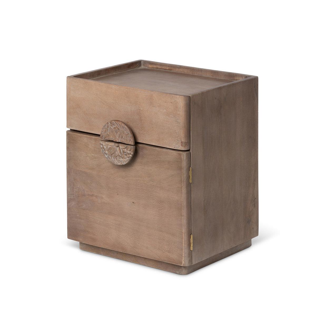 Rosette Hand Carved Wooden Side Table - Signastyle Boutique