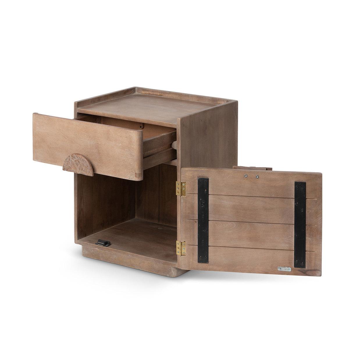 Rosette Hand Carved Wooden Side Table - Signastyle Boutique