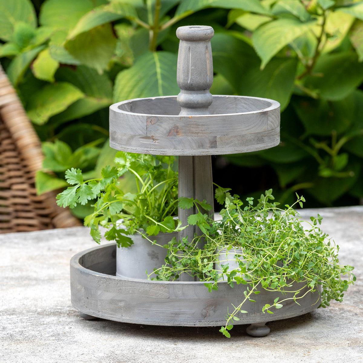 Wooden 2-Tiered Plant Stand - Signastyle Boutique