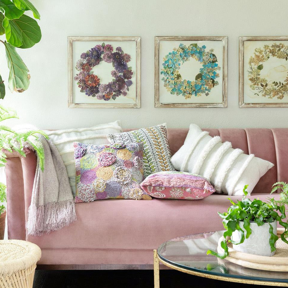 Handstitched Flower Burst Pattern Pillow - Signastyle Boutique