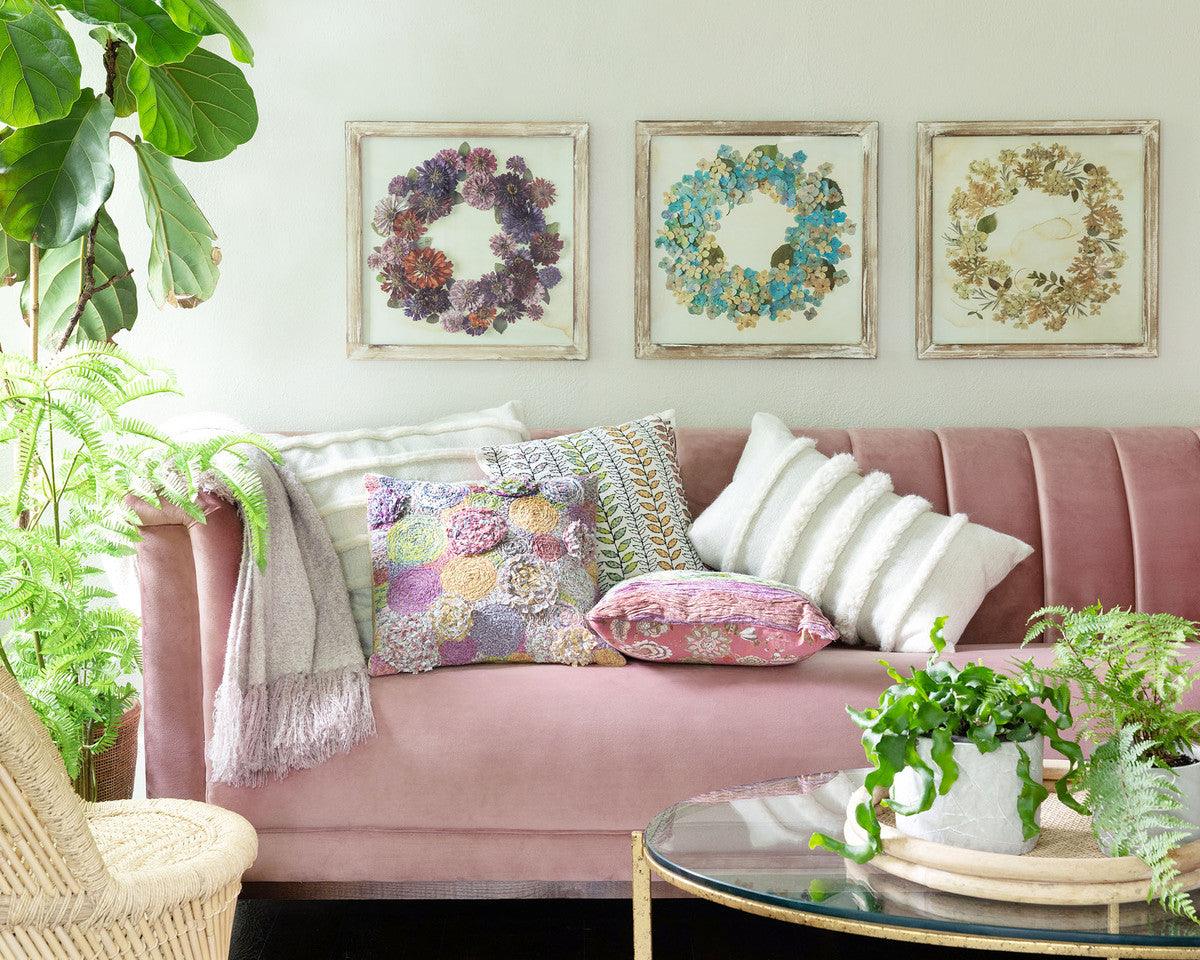 Handstitched Flower Burst Pattern Pillow - Signastyle Boutique