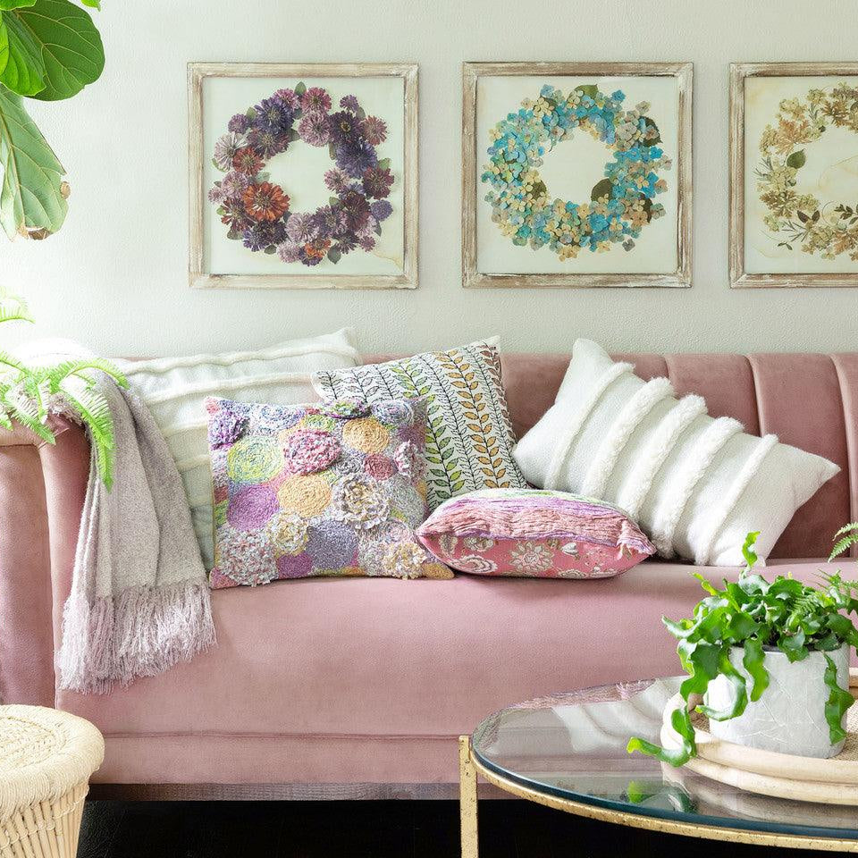 Handstitched Wave Pattern Pillow - Signastyle Boutique