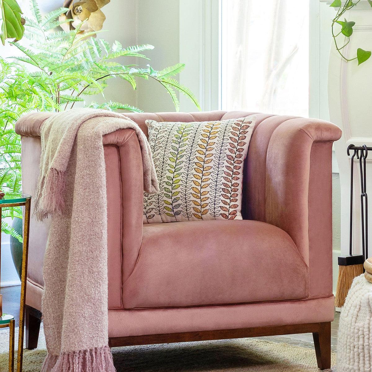 Embroidered Vine Pattern Pillow - Signastyle Boutique