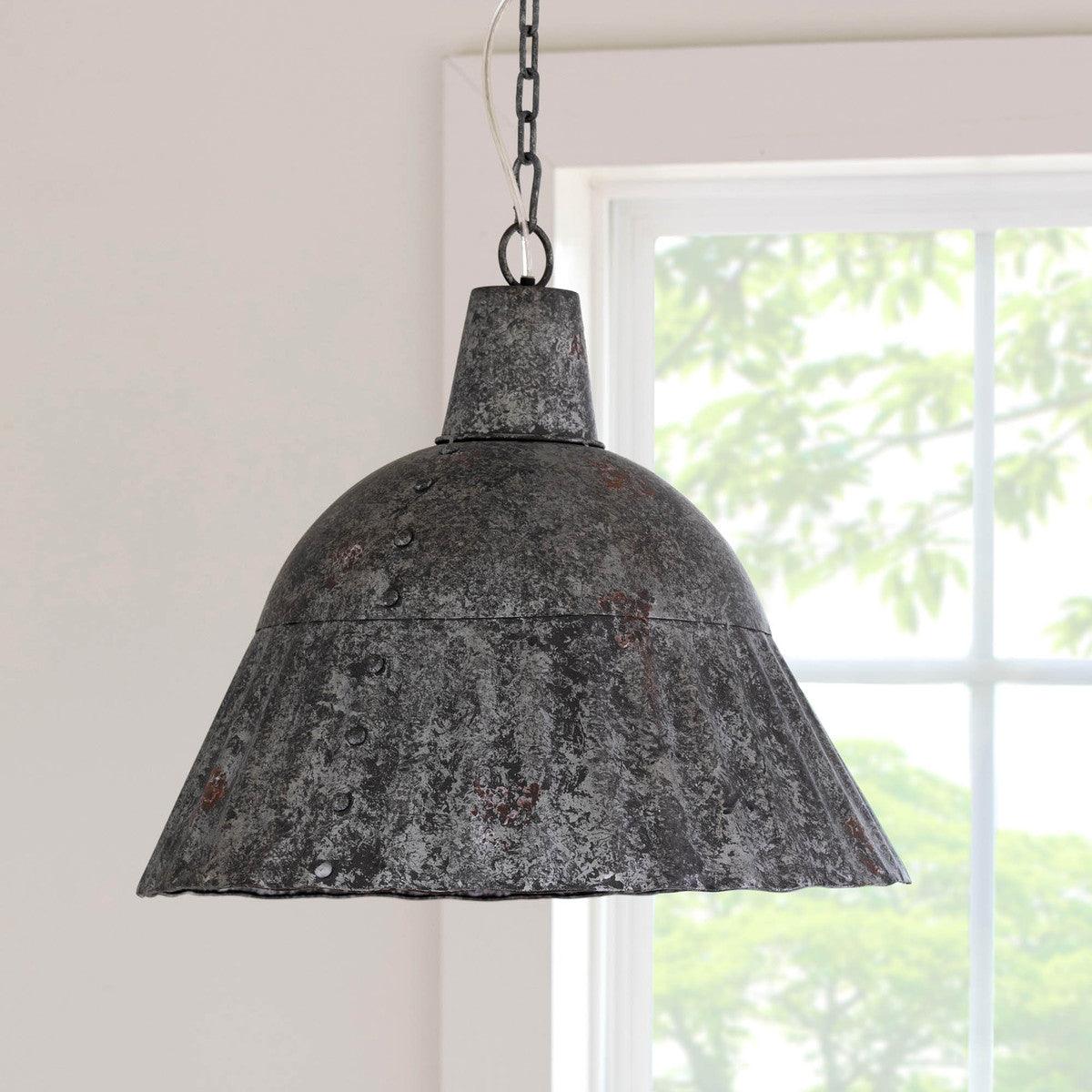 Fluted Galvanized Pendant Light Fixture - Signastyle Boutique