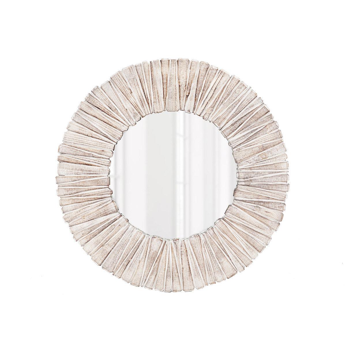 Wood Slat Round Mirror - Signastyle Boutique