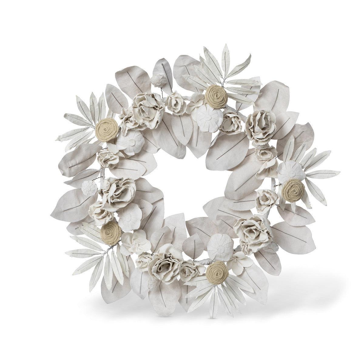 Upcycled Tent Canvas Floral Wreath - Signastyle Boutique