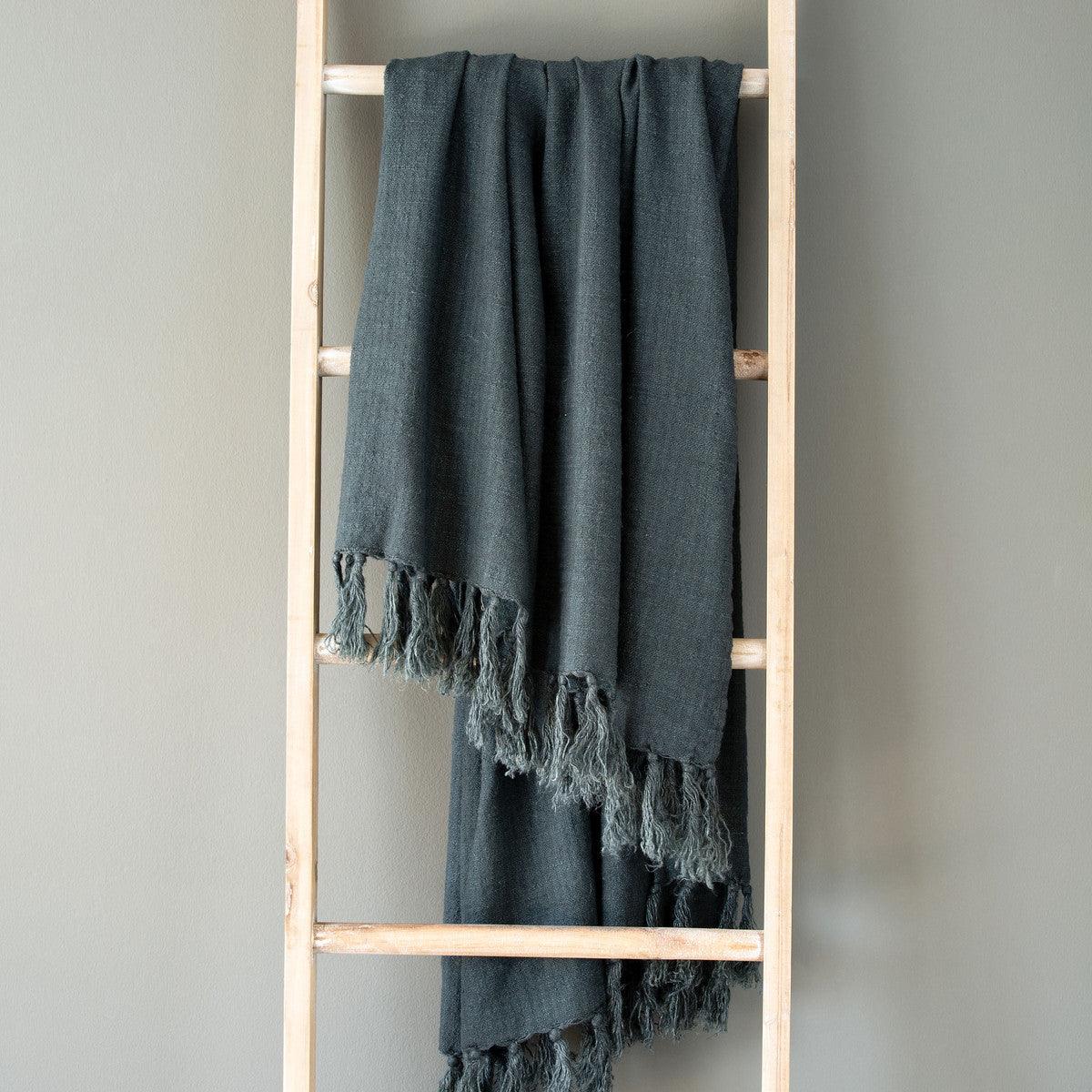 Washed Linen Throw, Indigo - Signastyle Boutique