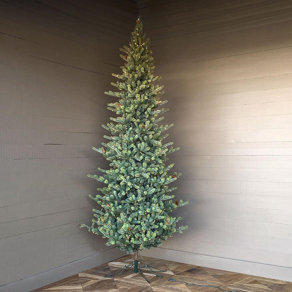 12' Slim Blue Spruce Tree with LED Lights - Signastyle Boutique