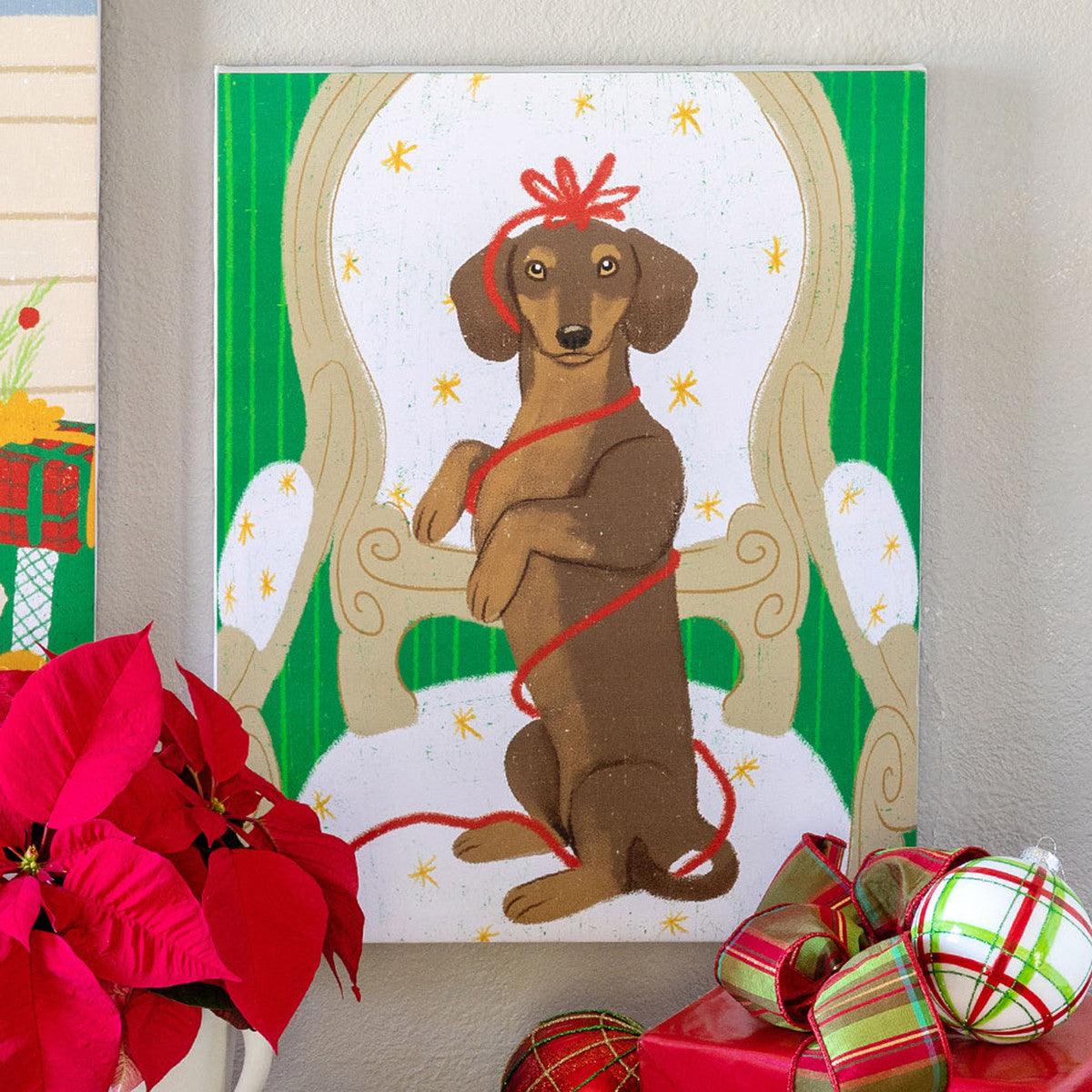 Holiday Dachshund Canvas Print - Signastyle Boutique