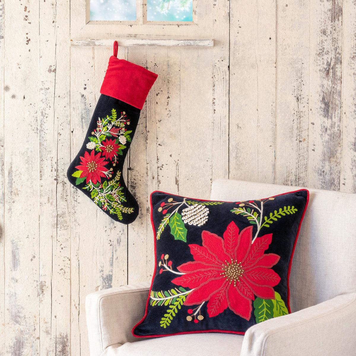 Poinsettia Pillow - Signastyle Boutique