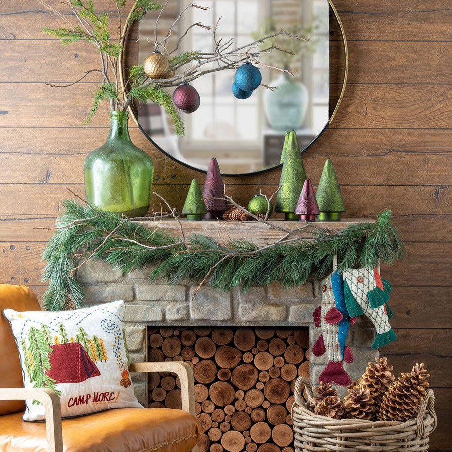 Campsite Appliqued Cotton Pillow - Signastyle Boutique