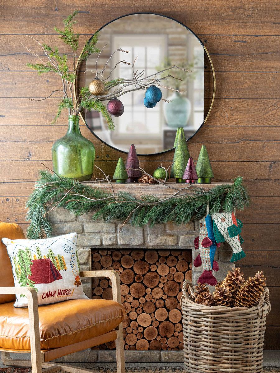 Campsite Appliqued Cotton Pillow - Signastyle Boutique