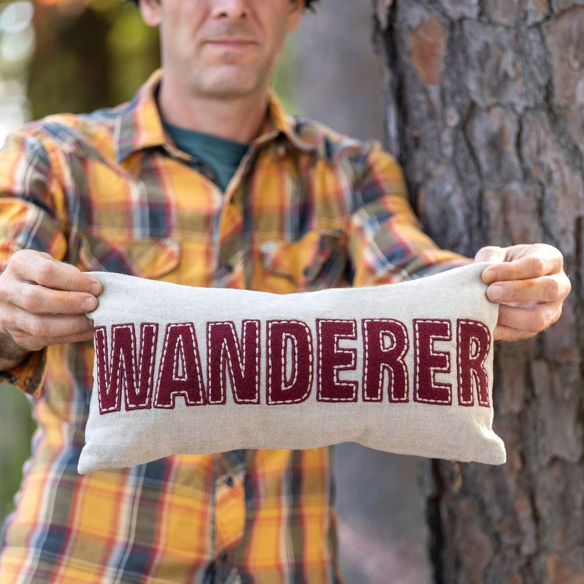 "Wanderer" Appliqued Linen Pillow - Signastyle Boutique