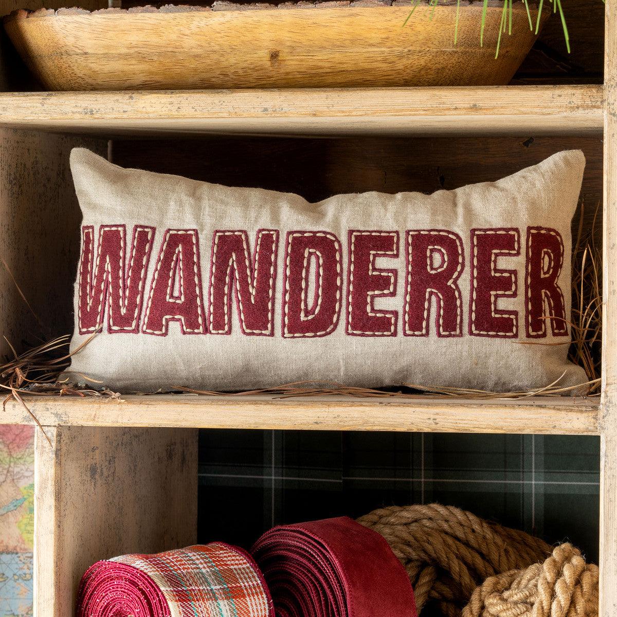 "Wanderer" Appliqued Linen Pillow - Signastyle Boutique