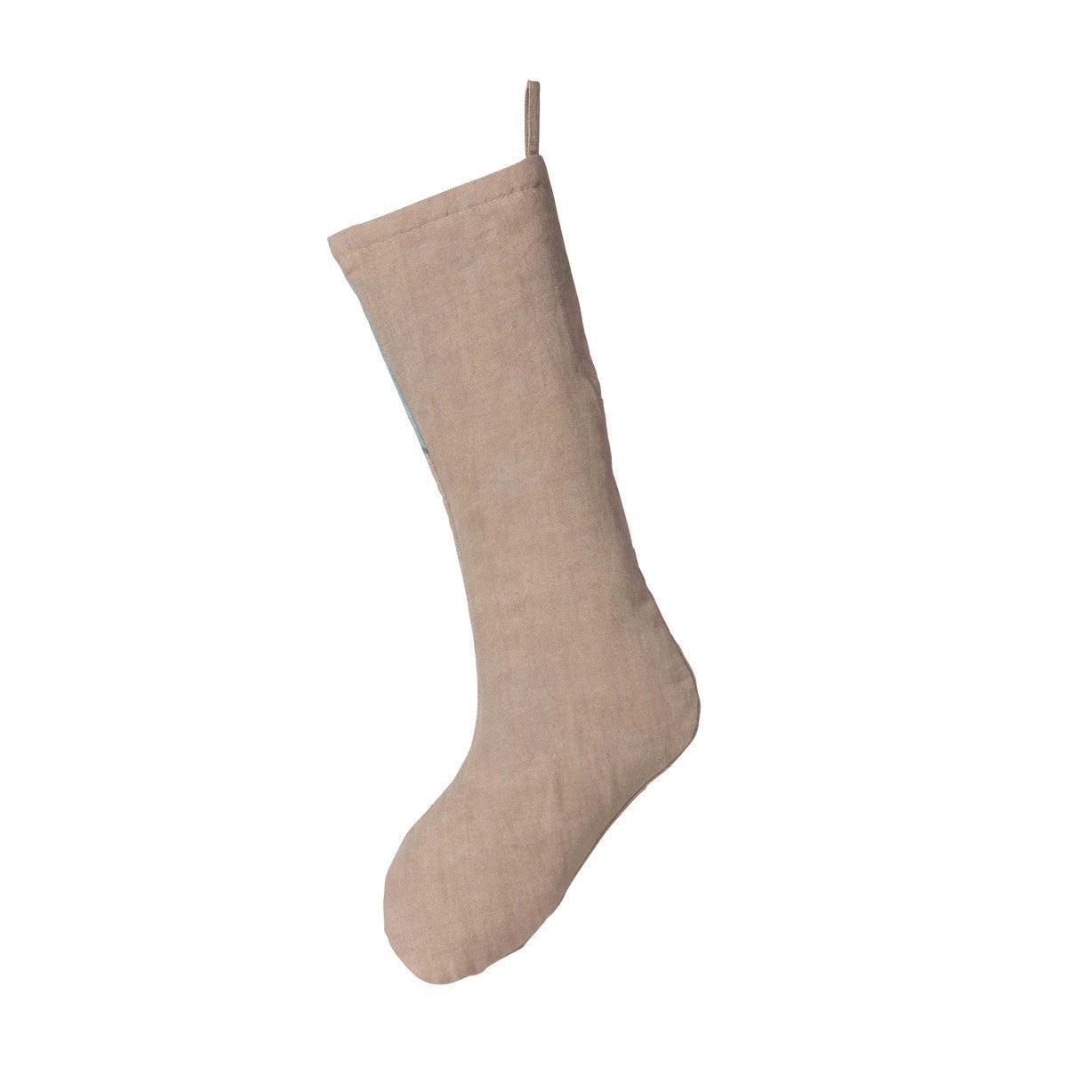 Cabin Cozy Appliqued Linen Stocking - Signastyle Boutique