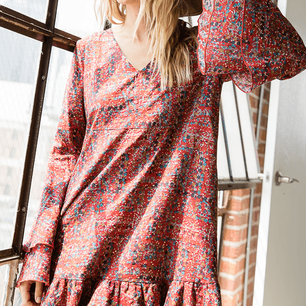 Floral Print Ruffle Sleeves Midi Dress - Signastyle Boutique