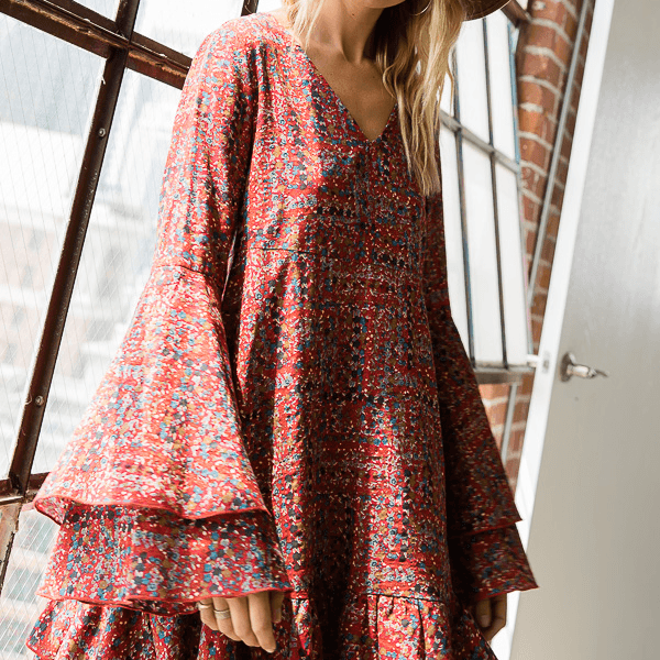 Floral Print Ruffle Sleeves Midi Dress - Signastyle Boutique