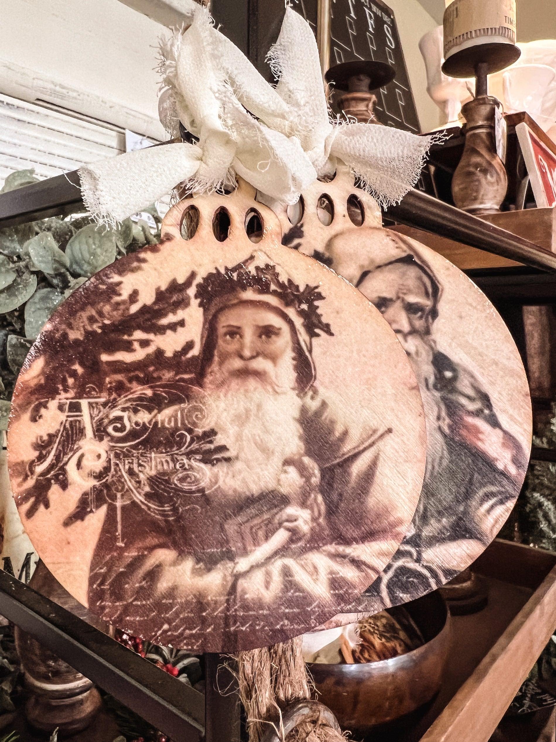 Vintage Santa Wood Ornament - Signastyle Boutique