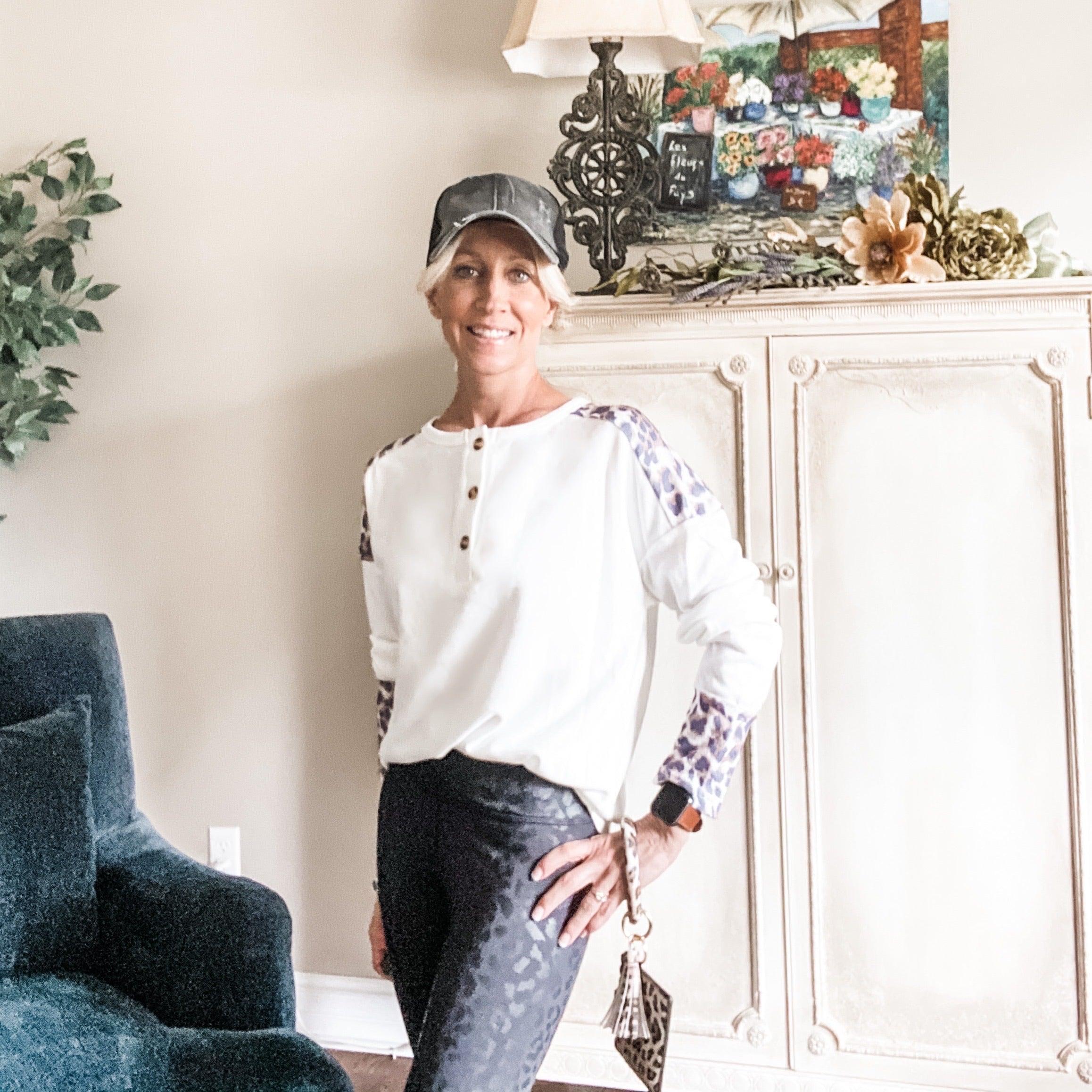 Ribbed Knit Leopard Print Henley - Signastyle Boutique