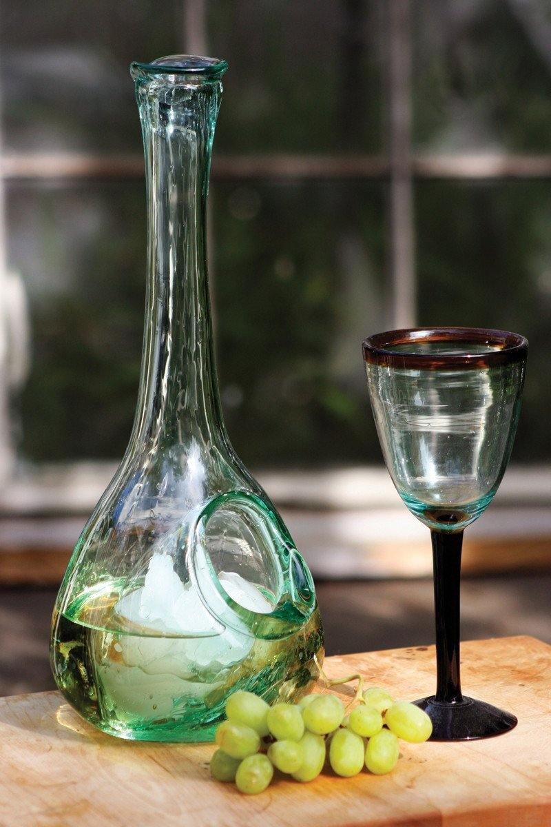 Beverage Glass Decanter with Ice Pocket-Kitchen & Dining-Rustic Barn Boutique