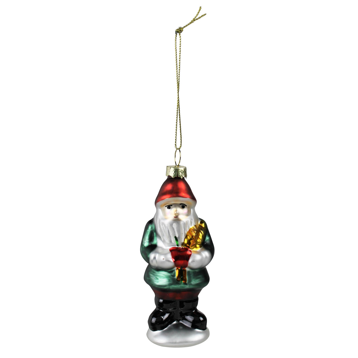 Harvest Santa Ornament, Glass