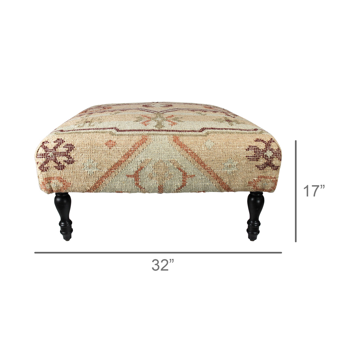 Idra Kilim Loomed Ottoman