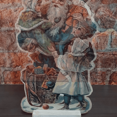 Vintage Santa with Children - Blue - Signastyle Boutique