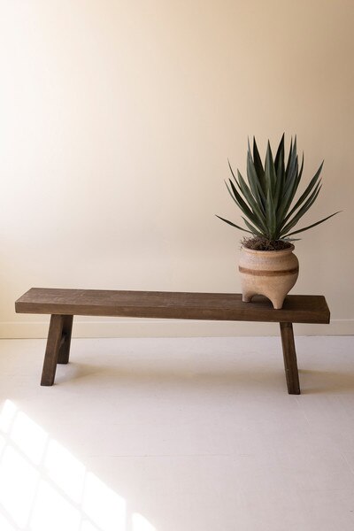 Wood Bench Dark Brown