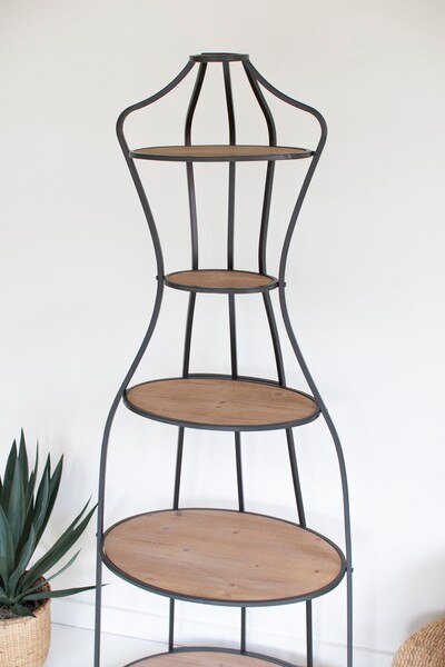 Metal And Wood Mannequin With Shelves