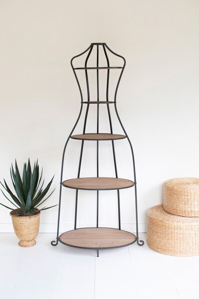 Metal And Wood Mannequin With Shelves