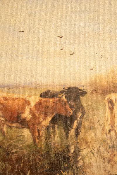 Canvas Paint Over Print Cows #1