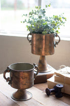 Antique Copper Finish Planters with Handles - Signastyle Boutique