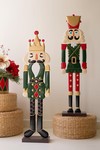 Set Of Two Painted Metal Nutcrackers
